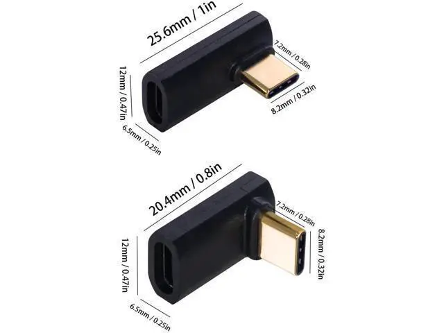 Alt view image 4 of 4 - 90 Degree USB C Adapter, USB C Female to Female Adapter 240W PD, 40Gbps,8K@60Hz Support Thunderbolt 4 Cable for Steam Deck, Laptop, MacBook, iPhone 4 Pack