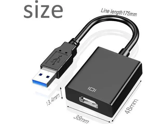 Alt view image 3 of 7 - USB to HDMI Adapter USB 3.0/2.0 to HDMI 1080P/60Hz Multi-Display Graphics Converter Cable with Video Audio for Laptop PC Monitor Projector HDTV Compatible with Windows (Not Support Linux Vista)