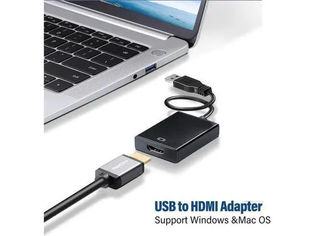 Alt view image 6 of 7 - USB to HDMI Adapter USB 3.0/2.0 to HDMI 1080P/60Hz Multi-Display Graphics Converter Cable with Video Audio for Laptop PC Monitor Projector HDTV Compatible with Windows (Not Support Linux Vista)