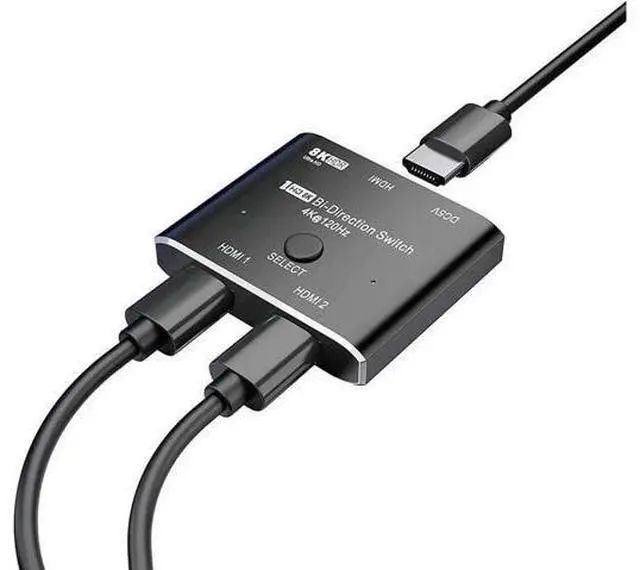 Main image of HDMI switcher hdmi Splitter 2 in 1 Out/1 in 2 Out Ultra 8K HD Bi-Directional Switch 8K@60Hz 4K@120Hz High Speed 48Gbps Switch 8K hdmi Splitter ps5 Support Xbox X PS5