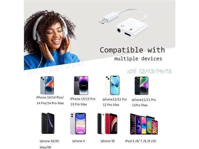 Alt view image 4 of 7 - 2 Pack Mfi Certified Lightning to 3.5 mm Headphone Jack Adapter for iphone Dongle Aux Cord 2 in 1 Charger and Aux Audio Splitter Adapter Compatible with iphone 14 13 12 11 X