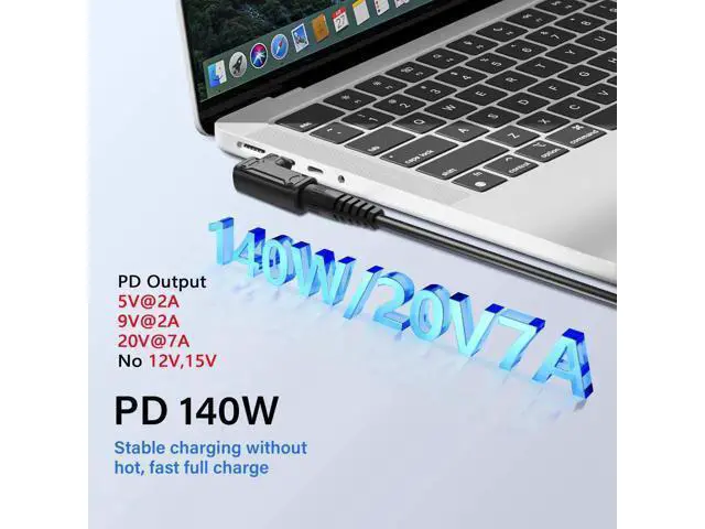 Alt view image 2 of 4 - PD 140W DC4530 to Type C Power Charging Adapter DC 4.5mm x 3.0mm Female(4.5 x 0.6mm) Input to USB C Male Connector with PD Automatic Identification Chip,for Phone,Tablet,Laptop (DC4530 M)