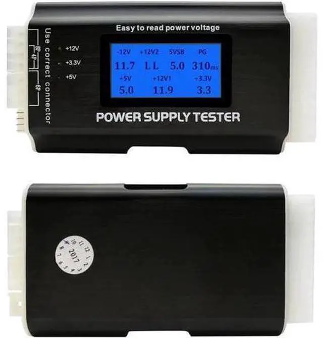 Main image of Computer PC Power Supply Tester, ATX / ITX / IDE / HDD / SATA / BYI Connectors Power Supply Tester, 1.8'' LCD Screen (Aluminum Alloy Enclosure) PC LCD Power Supply Tester 20/24 pin 4 SATA HDD Testers