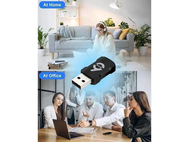 Alt view image 6 of 7 - 2-in-1 USB WiFi Adapter - WiFi Bluetooth Adapter, 900Mbps 2.4/5GHZ Dual Band WiFi and Bluetooth Adapter for PC/Laptop/Desktop, Driver Free Wpa3, WiFi 6 USB Bluetooth 5.3 Adapter, Win 10/11