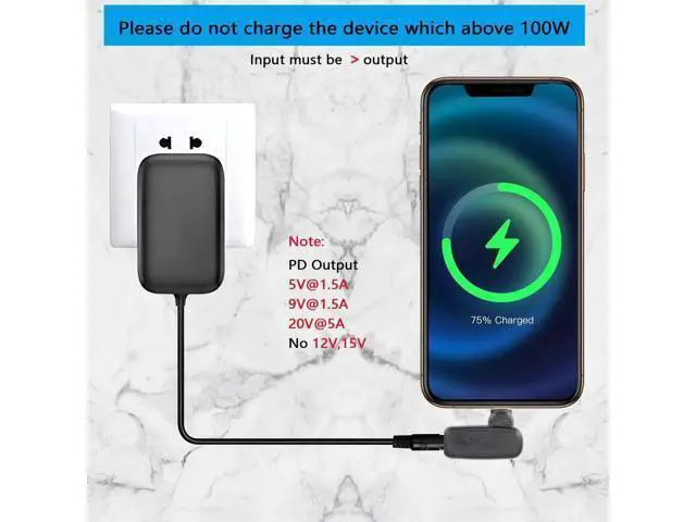 Alt view image 2 of 7 - 100W PD DC7909 to Type C Power Charging Adapter DC 7.9mm x 0.9mm Female to USB C Male Connector,Uilt-in with PD Automatic Identification Induction Chip,for Phones,Tablets,Laptops (7909 A)