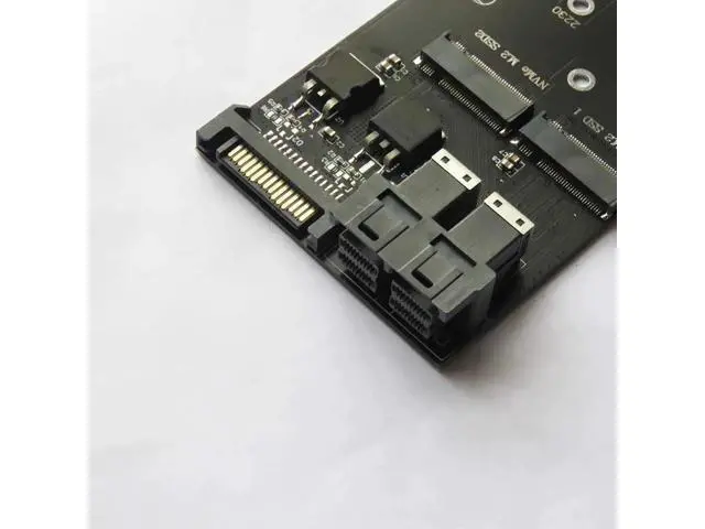 Alt view image 3 of 3 - 2 Port SFF-8643 U.2 to NVMe M.2 NGFF SSD Convert Card Adapter SFF-8643 U.2 to Dual M-Key NVME M2 NGFF SSD Adapter Riser Card