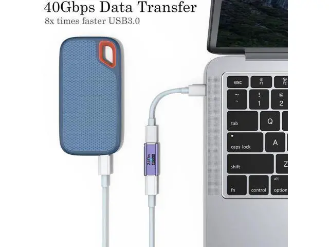 Alt view image 3 of 7 - 240W USB C Coupler (2 Pack), USB Type C Female to Female Adapter Extender Compatible with Thunderbolt 4/3 Support up to 240W Charging, 40Gbps Data Transfer and 8K@60Hz Video