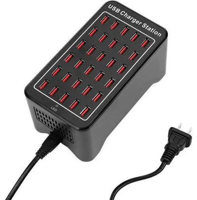 Main image of Multiple Chargers USB Charging Station, 30-Port 150W 30A Desktop USB Charging Station for Hotels, Schools, Shops, Shopping malls and Travel - Black