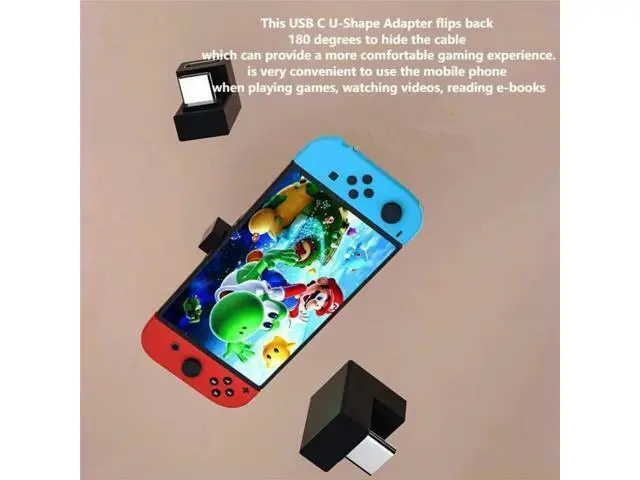 Alt view image 4 of 6 - USB C U-Shape Adapter 180 Degree USB 3.1 Type C Male to Female U-Shape Charging Connector Adapter 4K60Hz 10Gbps for Laptop,Tablet,USB-C Phone