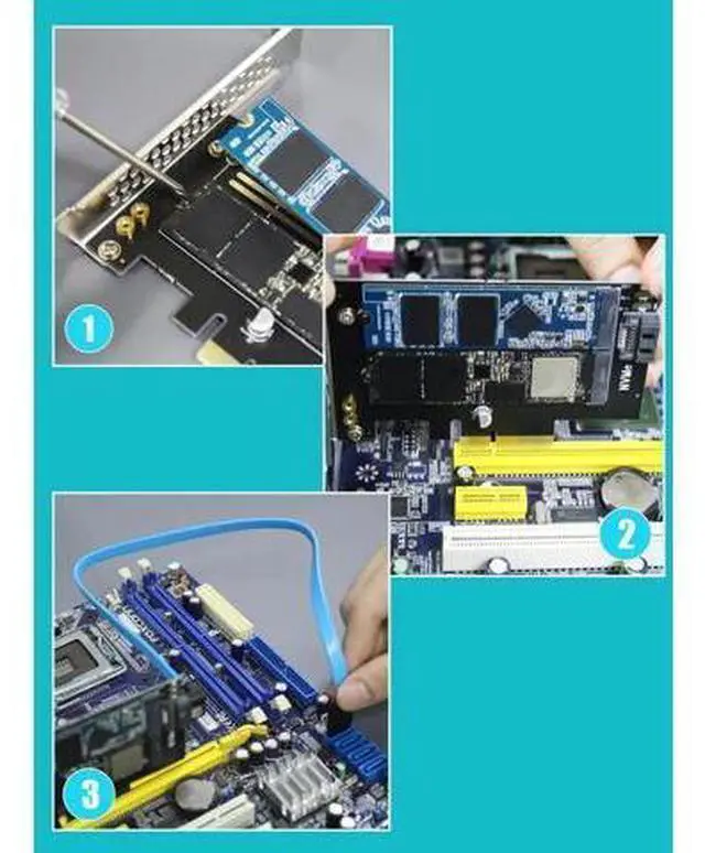 Alt view image 5 of 7 - PA12 Dual M.2 SSD PCIe X4 Adapter Without Heatsink for One M.2 NVMe SSD and One M.2 SATA SSD, Support PCIe 4.0 SSD and OS Boot from M.2 NVMe SSD