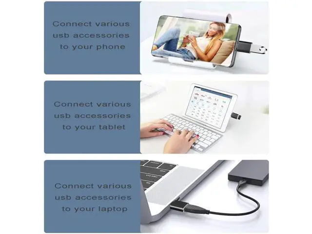 Alt view image 4 of 6 - USB C to USB 3.0 Adapter Cable 4 Pack, USB Female to USB C Male Adapter Fast Charging for Charger, USB-C to UAB A Converter for MacBook pro Laptop PC iMac iPad air and More Type c Device