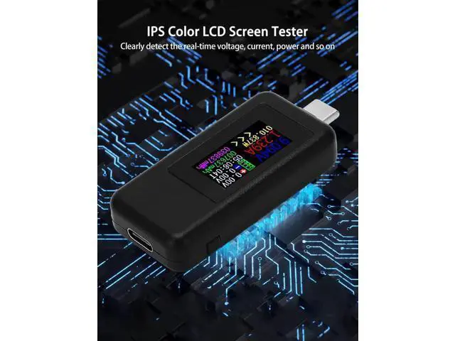 Alt view image 2 of 7 - USB C Tester Voltmeter Power Voltage and Current Tester Meter 0-5.1A 4-30V USB Power Capacity, Temperature, Working Time Volt Ammeter Detector IPS Color Display LCD Power Charger Detector
