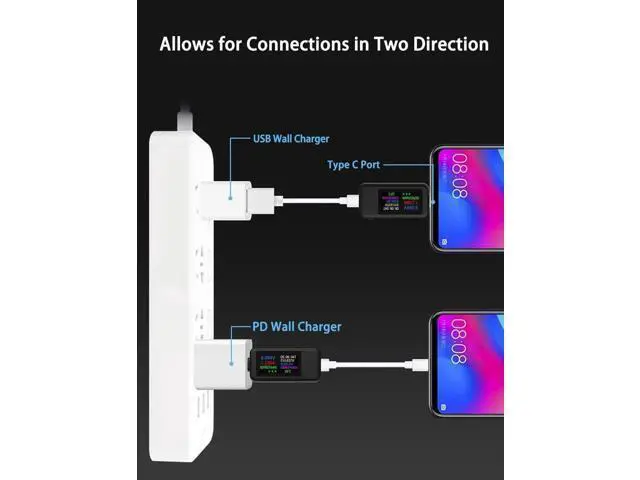 Alt view image 6 of 7 - USB C Tester Voltmeter Power Voltage and Current Tester Meter 0-5.1A 4-30V USB Power Capacity, Temperature, Working Time Volt Ammeter Detector IPS Color Display LCD Power Charger Detector
