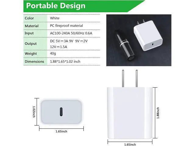 Alt view image 3 of 7 - Pixel 9a 8 7a Fast Charger for Google Pixel 9a 9 Pro XL 8a 8 Pro 7a 7 6a 6 5a 5 4a 4 XL 3a 3,20W Fast USB C Wall Charger PD Power Adapter with 6ft Type C to C Cable for Samsung Galaxy S25 S24 S23 A53