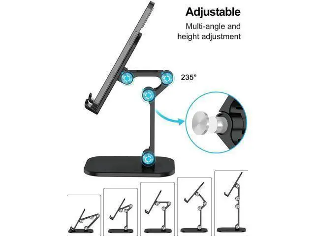 Alt view image 2 of 6 - Universal Desktop Phone Holder Stand for IPhone IPad Adjustable Tablet Foldable Table Cell Phone Desk Stand Holder For Desk(4.7"-13")Tablet Stand Holder for Galaxy Tab Fire HD Kindle