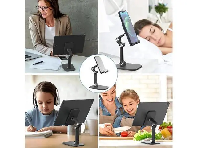 Alt view image 5 of 6 - Universal Desktop Phone Holder Stand for IPhone IPad Adjustable Tablet Foldable Table Cell Phone Desk Stand Holder For Desk(4.7"-13")Tablet Stand Holder for Galaxy Tab Fire HD Kindle