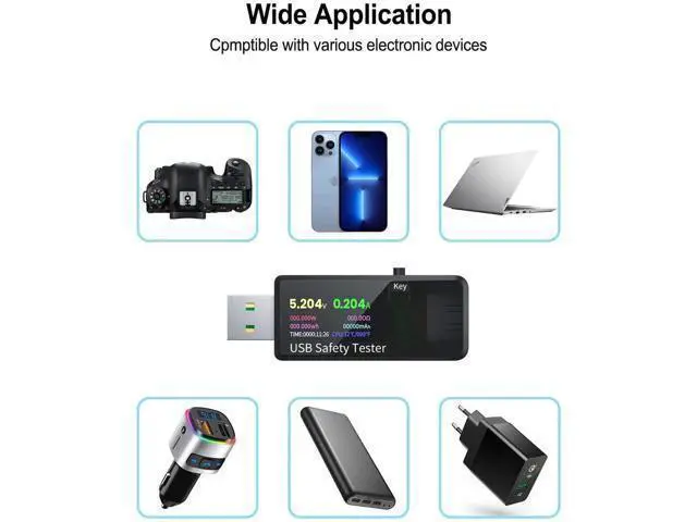 Alt view image 4 of 7 - USB 3.0 Tester Multimeter 3.7-32V 0-5.1A USB Voltage Tester USB Digital Current and Voltage Tester Meter Voltmeter Ammeter IPS Color Display Capacity Power Charger Detector