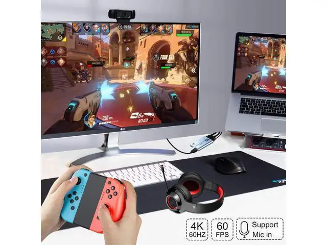 Alt view image 2 of 6 - Video Capture Card 4K 1080P 60FPS, USB 3.0 HDMI Video Capture Device, HD Game Capture Card for Streaming, Work with PS4/PS5/Xbox/PC/Mac Windows 10/11