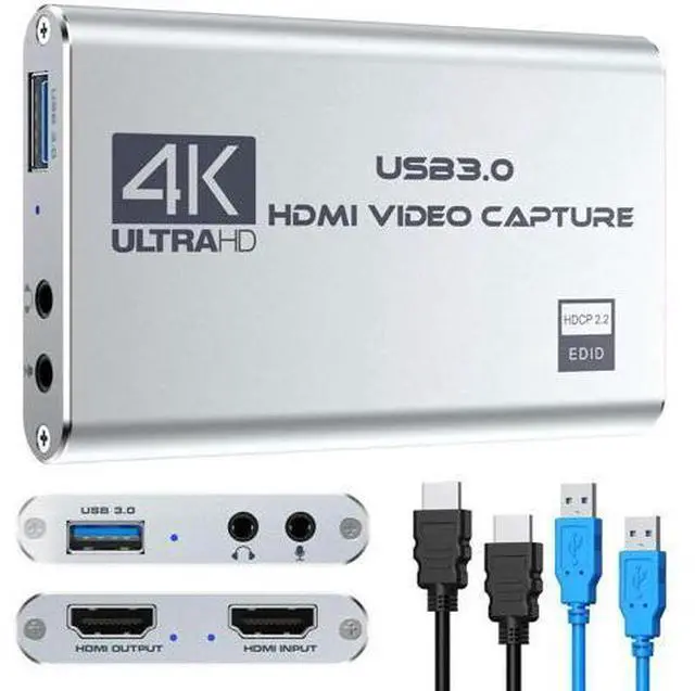 Main image of Video Capture Card 4K 1080P 60FPS, USB 3.0 HDMI Video Capture Device, HD Game Capture Card for Streaming, Work with PS4/PS5/Xbox/PC/Mac Windows 10/11