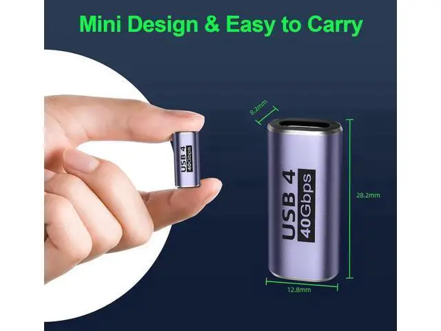 Alt view image 6 of 6 - USB C Female to Female Adapter (4 Pack) USBC Coupler with 40 Gbps PD 100W 8K 60hz Video Compatible for Thunderbolt 4/3, MacBook Pro/Air, USB-C HUB and More Type C Devices