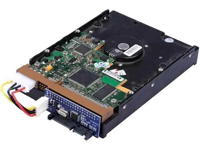 Alt view image 4 of 5 - 3.5" IDE to 2.5" 3.5" SATA HDD Adapter 40Pin IDE Male to 22pin SATA SSD Card with Molex 4Pin to floppy drive power supply cable