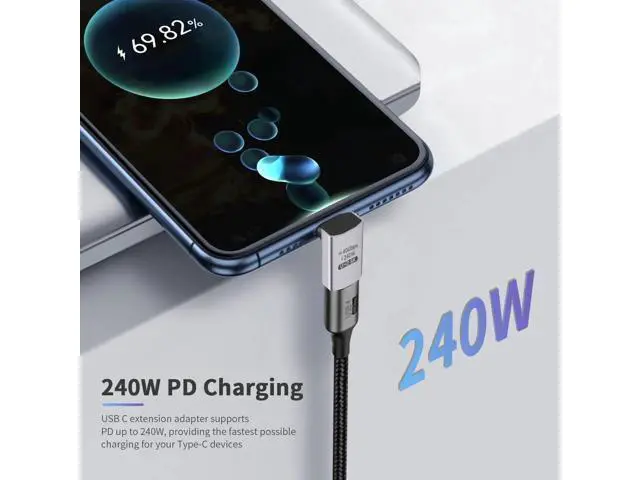 Alt view image 3 of 7 - USB C 90 Degree Adapter, 40Gbps, Right Angle USB C Male to Female, Supports 8K Video for iPad, MacBook, Tablet, Phone, 2 Pack