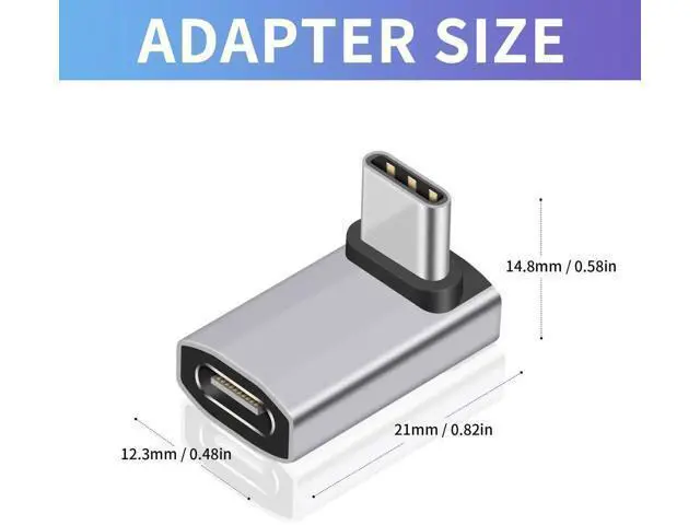 Alt view image 5 of 7 - USB C 90 Degree Adapter, 40Gbps, Right Angle USB C Male to Female, Supports 8K Video for iPad, MacBook, Tablet, Phone, 2 Pack