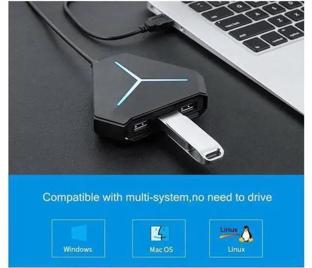 Alt view image 2 of 7 - 6 Port USB 3.0 Hub Splitter Super Speed 6 Port USB Ultra Slim Data Hub with LED Indication Compatible with Multi-device Desktop Laptop, Notebook PC, Mobile HDD, and More (6USB 3.0)