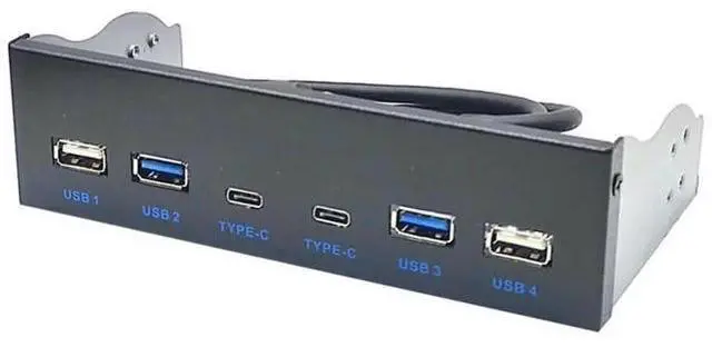 Main image of FOR USB 3.0 Front Panel for Desktop 5.25In CD-ROM Drive Bay USB3.0/3.2 19Pin USB2.0 9Pin to 2x USB Type C+2x USB3.0+2xUSB2.0