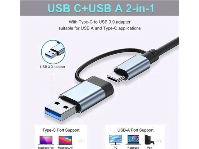 Alt view image 3 of 7 - USB Hub for Laptop,USB C & USB Hub,7 Port USB Hub,USB Splitter for PC,USB Extender USB Hub for PC Laptop,MacBook Docking Station PC iMac Pro Air Mac Mini/Pro, Notebook PC PS4,Aluminum