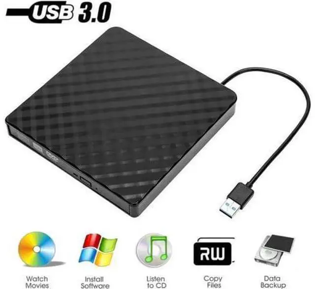 Main image of External CD/DVD Drive, USB 3.0 Ultra Slim Portable DVD Writer External USB CD Drive DVD ROM CD Player/Rewriter +/-RW writer Burner player, Great Compatible With Windows/Mac OS/Laptop/PC/Desktops