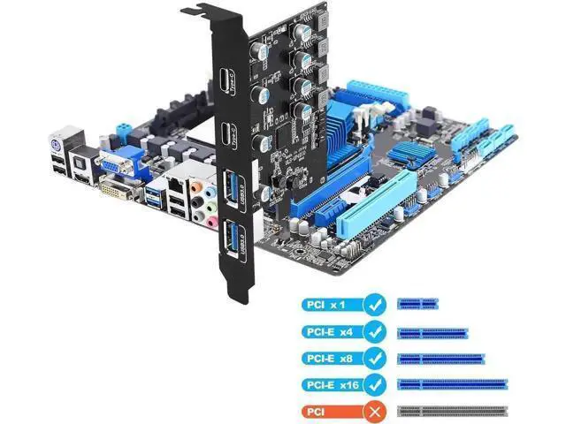 Alt view image 6 of 7 - USB PCIE Card 4-Port(2X USB-C - 2X USB-A) PCI Express Expansion Card Desktop PC Internal USB hub for Windows 10/8/7 and MAC OS 10.8.2 Above