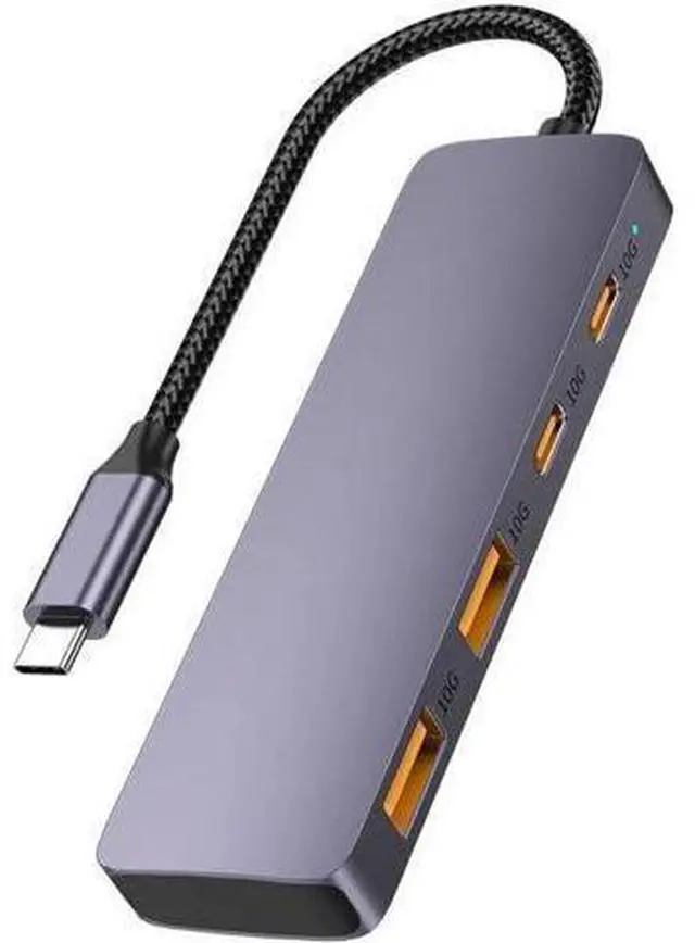 Main image of 10Gbps USB C Hub, USB C Multiport with 4 Port USB 3.2 10Gbps Transfer, USB Port Hub, USB Hub for Laptop, PC, MacBook, Keyboard, Mouse, Dell, HP, Lenovo