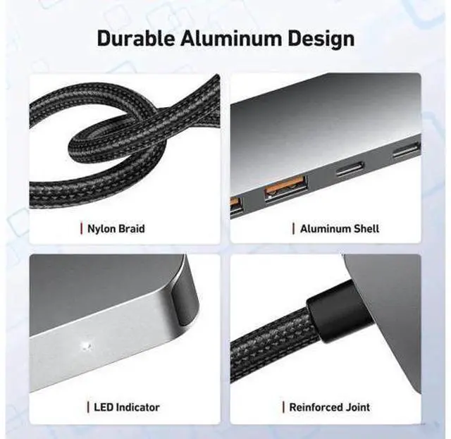 Alt view image 5 of 7 - 10Gbps USB C Hub, USB C Multiport with 4 Port USB 3.2 10Gbps Transfer, USB Port Hub, USB Hub for Laptop, PC, MacBook, Keyboard, Mouse, Dell, HP, Lenovo