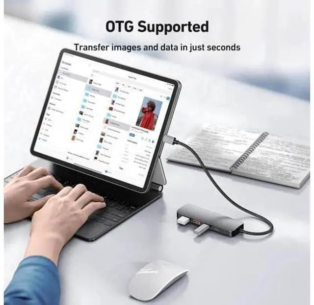 Alt view image 6 of 7 - 10Gbps USB C Hub, USB C Multiport with 4 Port USB 3.2 10Gbps Transfer, USB Port Hub, USB Hub for Laptop, PC, MacBook, Keyboard, Mouse, Dell, HP, Lenovo
