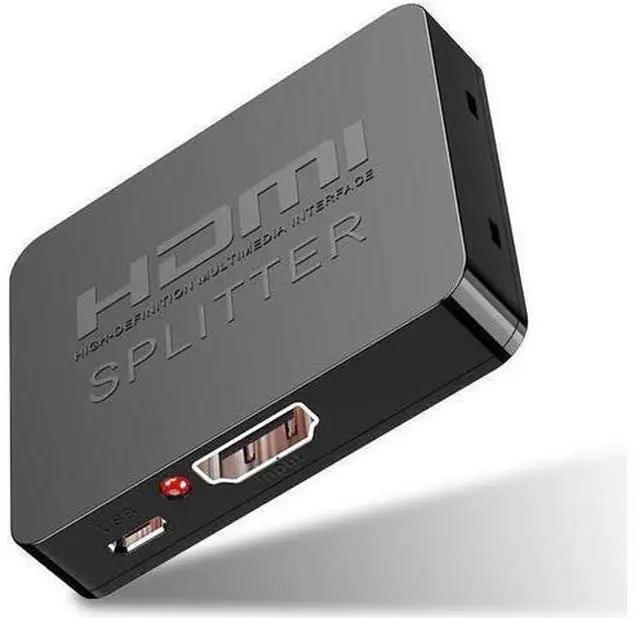 Main image of HDMI Splitter 1 in 2 Out 4K @ 30Hz 1x2 Powered HDMI Splitter Duplicate Mirror for Xbox PS4 PS3 Fire Stick Roku Blu-Ray Player Apple TV HDTV (1 Source to 2 Displays)