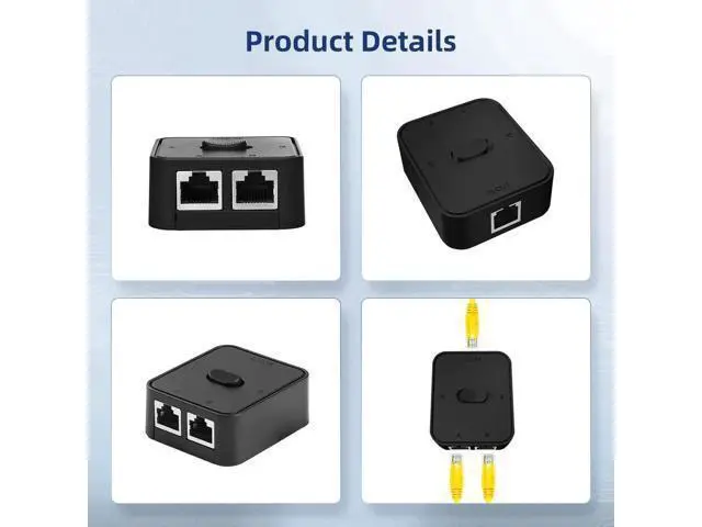 Alt view image 4 of 7 - Gigabit Network Switcher, Passive Ethernet Selector, in/Out to A or B Network, Bidirectional Manual Switcher, No Power Required