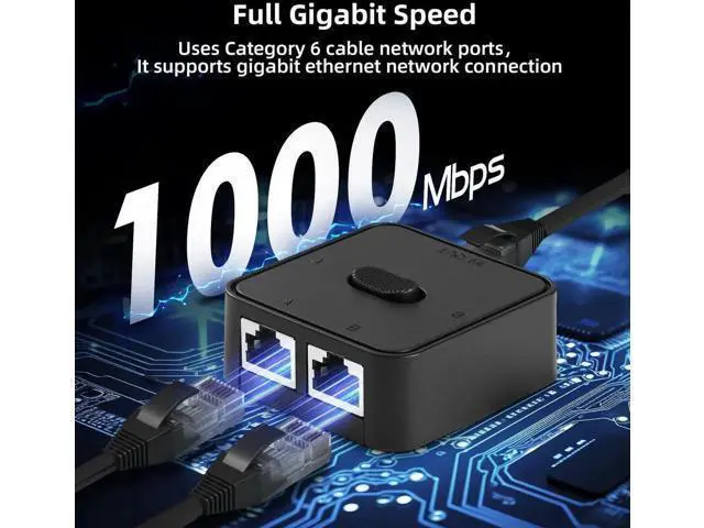 Alt view image 5 of 7 - Gigabit Network Switcher, Passive Ethernet Selector, in/Out to A or B Network, Bidirectional Manual Switcher, No Power Required