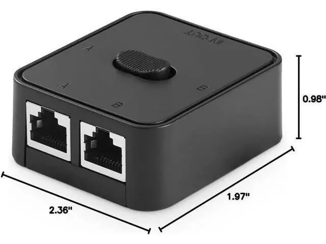 Alt view image 7 of 7 - Gigabit Network Switcher, Passive Ethernet Selector, in/Out to A or B Network, Bidirectional Manual Switcher, No Power Required