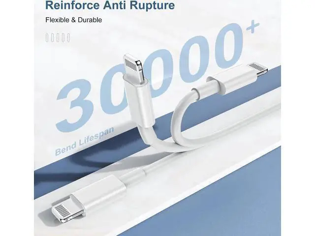 Alt view image 2 of 7 - 6ft iPhone Charger USB C Lightning Cable Usbc to Lighting Fast Charging Cord for iPhone 13 12 Charger Cable 6 ftApple MFi Certified Long Type C Wire for Apple iPhone 13 12 Pro Max 11 X XS XR 8 Plus