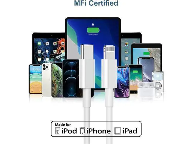 Alt view image 3 of 7 - 6ft iPhone Charger USB C Lightning Cable Usbc to Lighting Fast Charging Cord for iPhone 13 12 Charger Cable 6 ftApple MFi Certified Long Type C Wire for Apple iPhone 13 12 Pro Max 11 X XS XR 8 Plus
