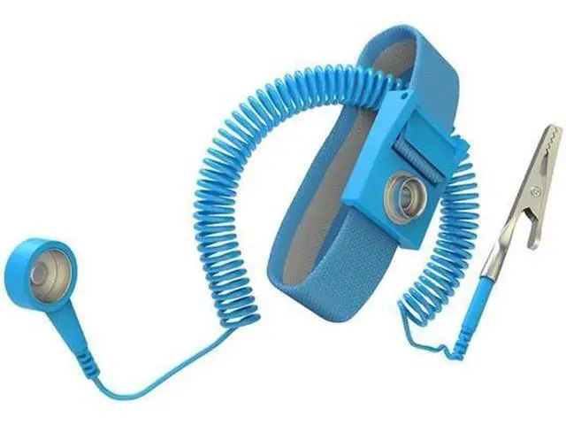 Main image of 2 Pcs Blue Coil Cable ESD Anti Static Antistatic Wrist Strap Wristband 6 ft