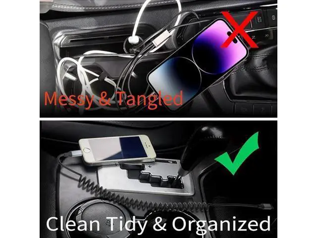 Alt view image 5 of 6 - Coiled USB C to Lightning Cable 2Pack USB Type C to Lightning Cable Retractable iPhone Charger Cord for Car Short USBC iPhone Charger for iPhone14/13/12/11 Pro Max/XS MAX/XR/XS/X/8/7/Plus/6S iPad