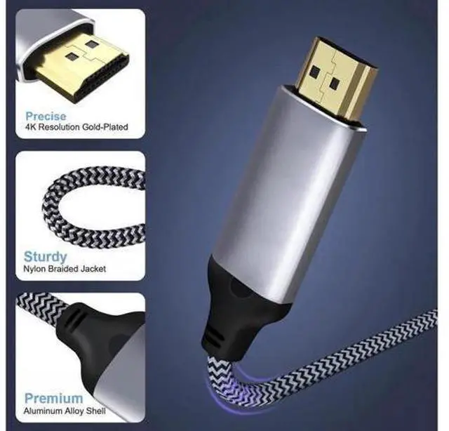Alt view image 2 of 7 - Mini DisplayPort 1.4 Source to HDMI 2.0 Display 8K 60hz UHD 4K MINI-DP to HDMI Male Monitor Cable 6FT/1.8M