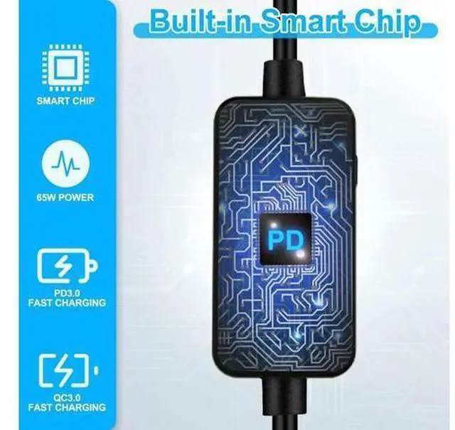Alt view image 3 of 7 - USB C to DC Adapter Barrel PD Trigger Cable(3.3ft) with 10 Connector Tips USB to DC Power Cable can Switch Voltage by Pressing The Key Support LED Display Voltage