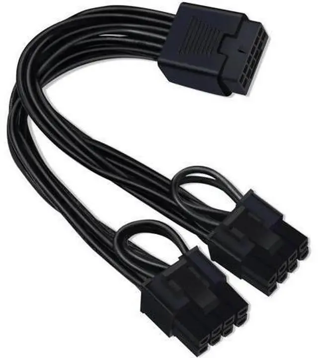 Main image of 12VHPWR Cable Extension, 16 Pin Female to Dual 8 Pin(6+2) Male PCIe Conversion GPU Power Cable for Power Supply with 12+4pin 12VHPWR Port 7.67 in(19.5cm)
