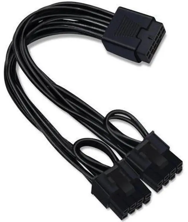 Alt view image 6 of 6 - 12VHPWR Cable Extension, 16 Pin Female to Dual 8 Pin(6+2) Male PCIe Conversion GPU Power Cable for Power Supply with 12+4pin 12VHPWR Port 7.67 in(19.5cm)