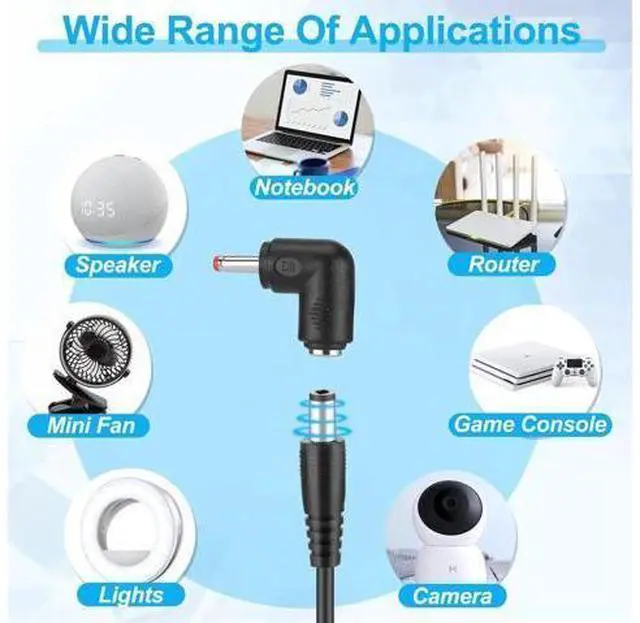 Alt view image 7 of 7 - USB C to DC Adapter Barrel PD Trigger Cable(3.3ft) with 10 Connector Tips USB to DC Power Cable can Switch Voltage by Pressing The Key Support LED Display Voltage