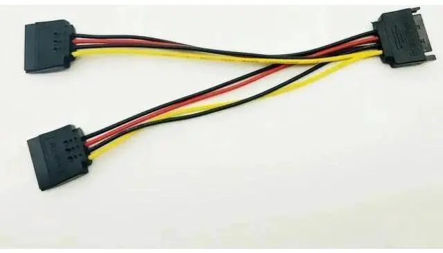 Alt view image 3 of 6 - 5PCS PC Computer Power Cable 15Pin SATA Male to 2 Female 15Pin Serial ATA Power HDD Splitter Connector Cables for BTC ETH Mining