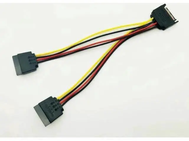 Alt view image 4 of 6 - 5PCS PC Computer Power Cable 15Pin SATA Male to 2 Female 15Pin Serial ATA Power HDD Splitter Connector Cables for BTC ETH Mining
